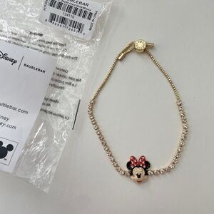 Disney X Baublebar Gold Minnie Mouse Tennis Bracelet with Crystals